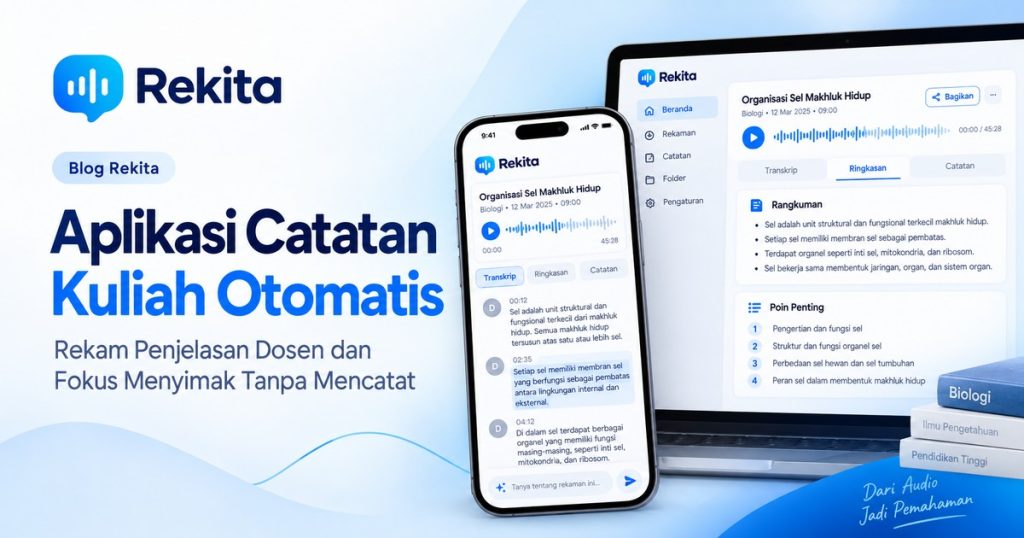 Aplikasi Catatan Kuliah Otomatis: Rekam Penjelasan Dosen dan Fokus Menyimak Tanpa Mencatat